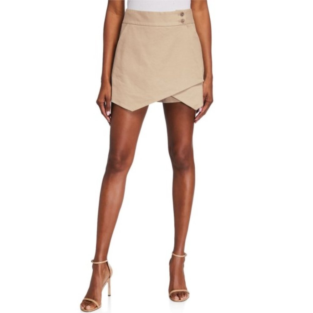 *SOLD* Veronica Beard 'Thomas' Linen-Gabardine Skort, Khaki - Picture 1 of 3